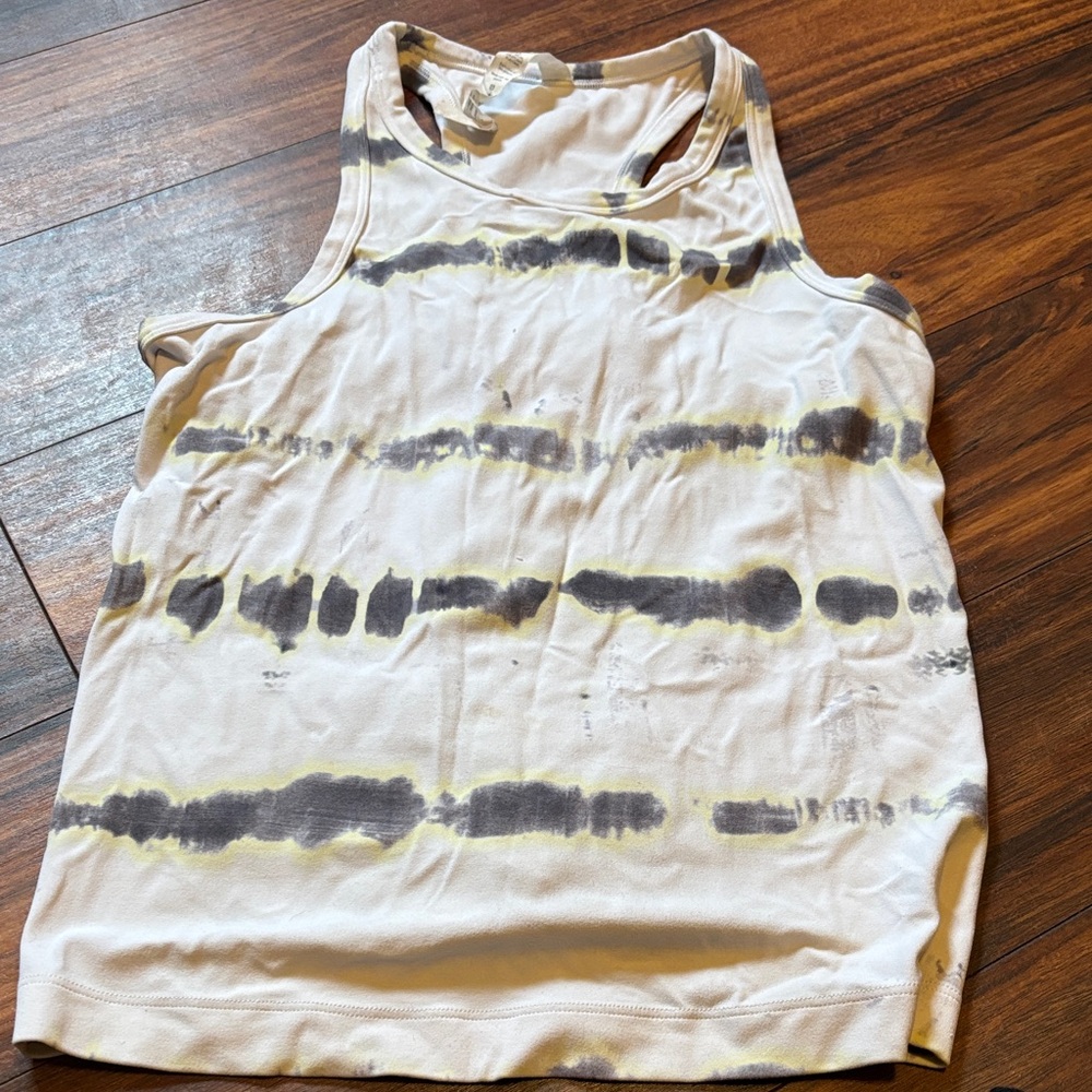 lululemon athletica Cream and Gray Tank Top